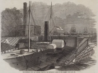 Le dock impérial, Rio Janeiro, montrant l